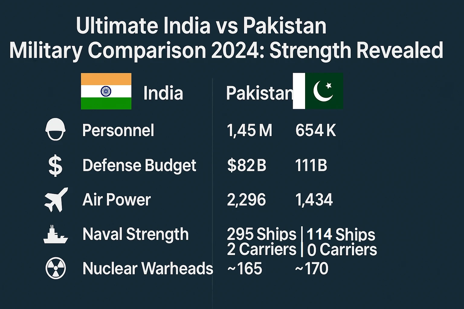 India vs Pakistan Military Comparison 2024