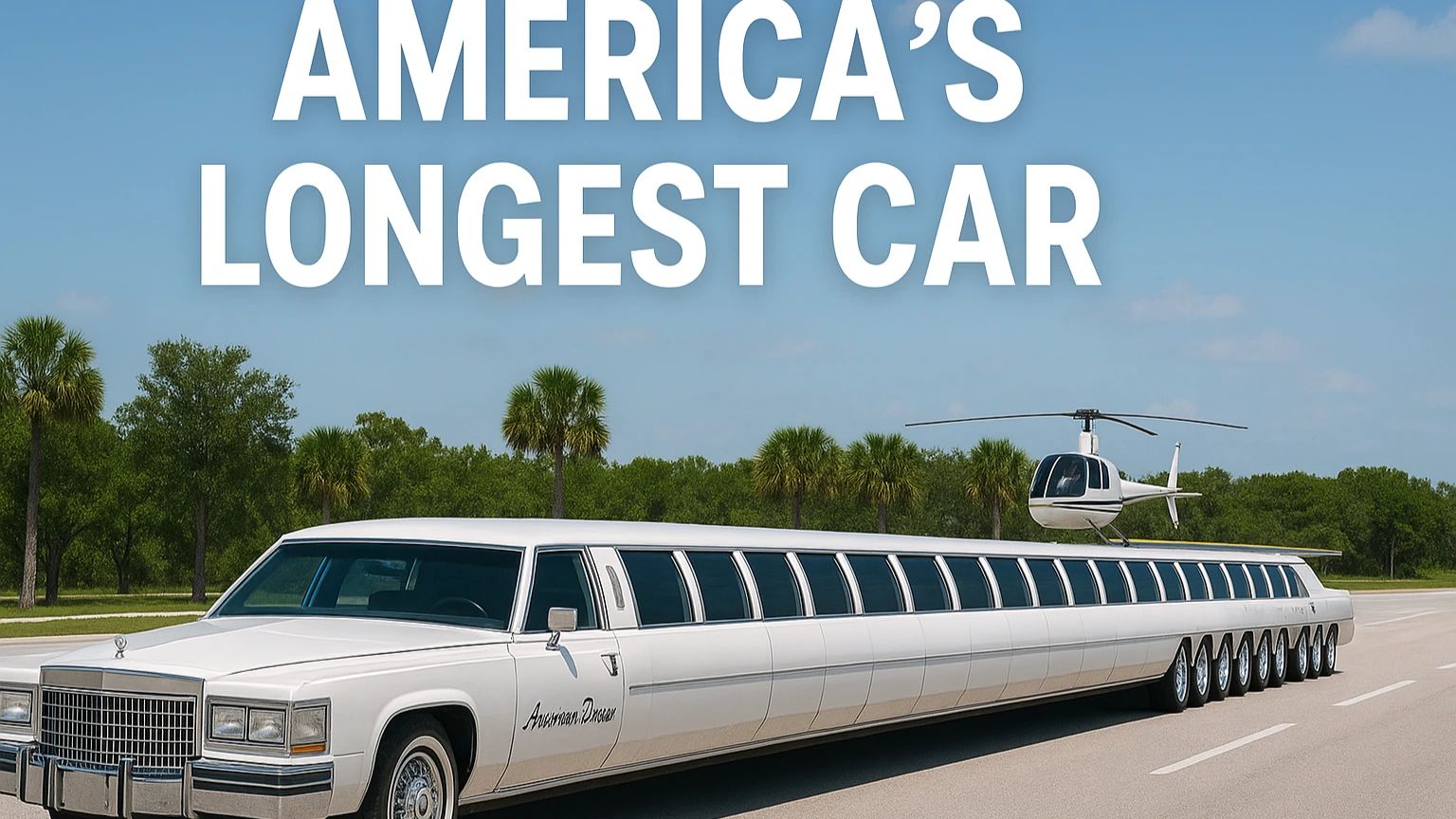 “The American Dream”: The World’s Longest Car With a Helipad, Swimming Pool, Mini Golf & More !